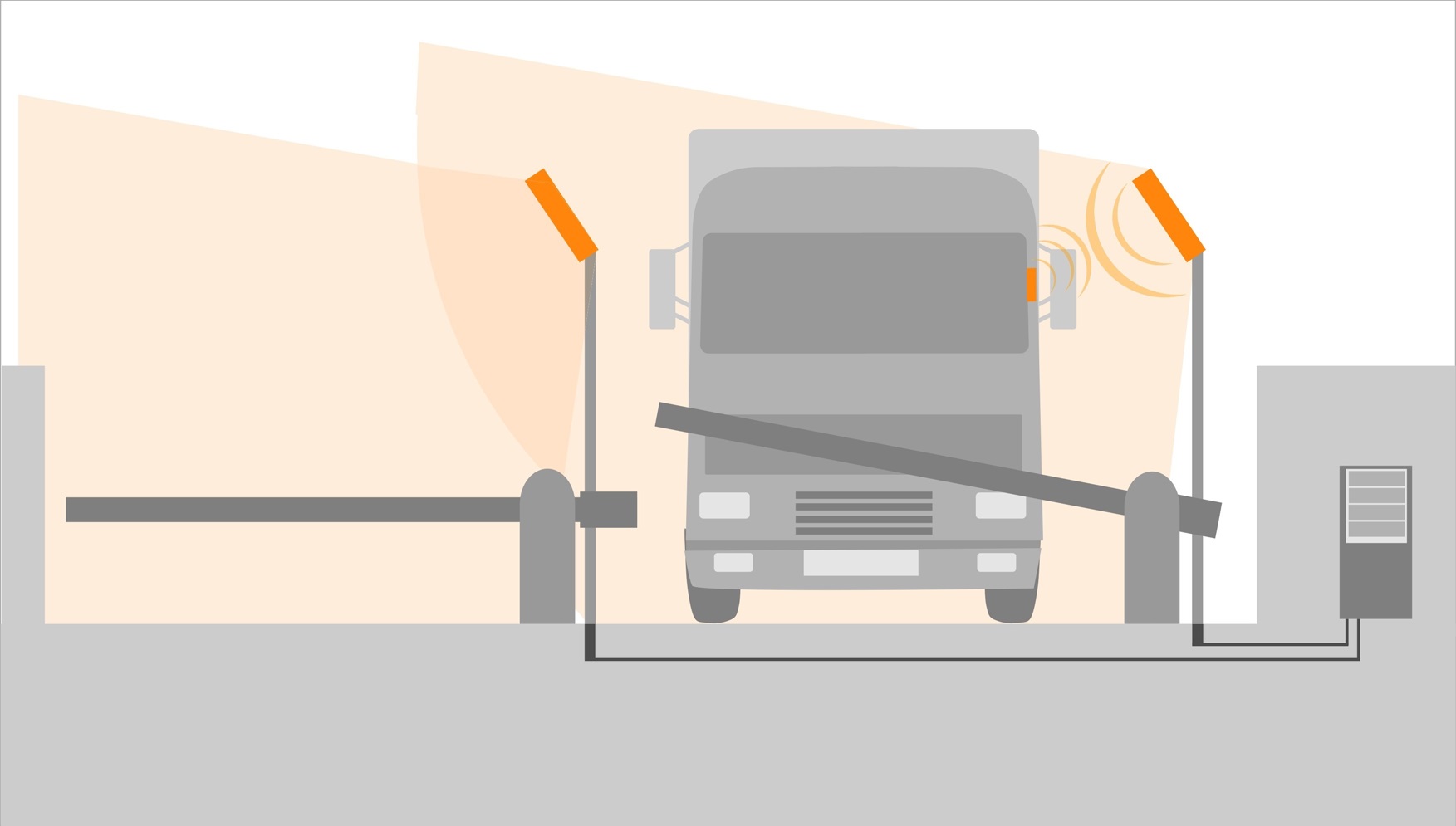 Illustration of RFID using for car identification. Trucks RFID identification